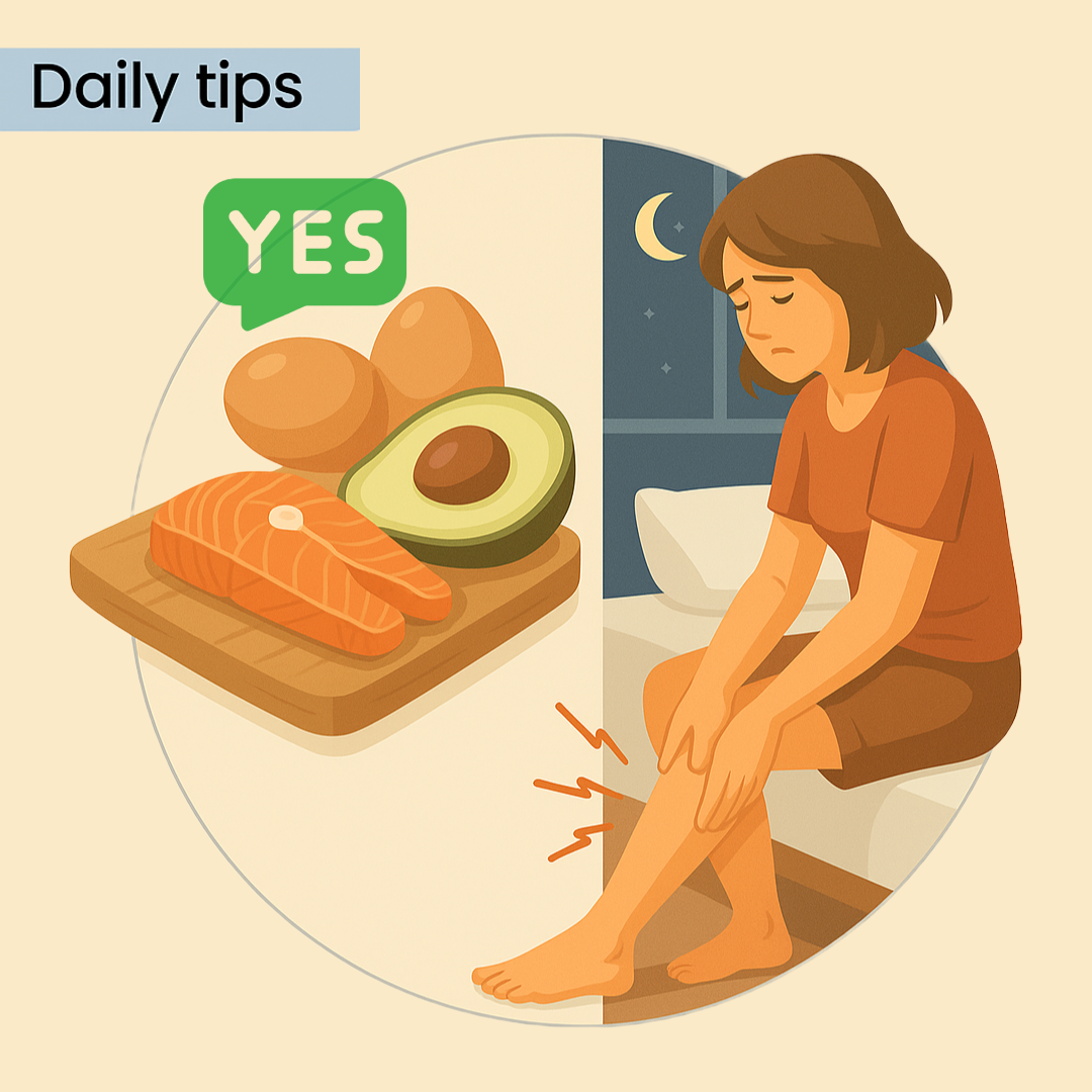 A woman sits on her bed, radiating hope for a restful night's sleep and relief from leg pain.